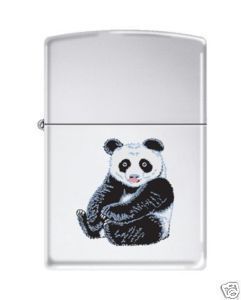 Zippo 3004 Panda Bear Chrome Lighter  