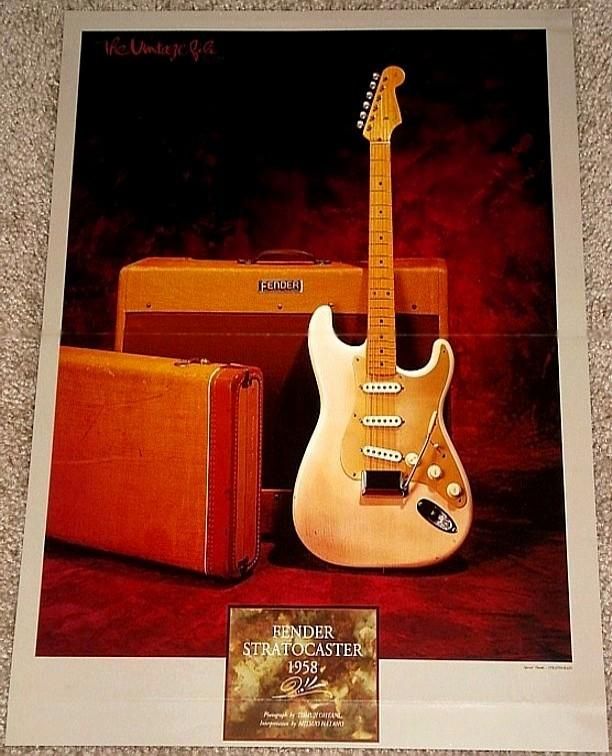 FENDER VINTAGE 1958 BLOND STRATOCASTER TRIBUTE POSTER  