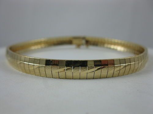 14k YG Ladies Fancy Omega Bracelet   7 1/4 long  