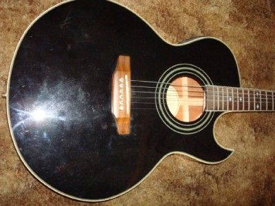 Vintage Epiphone Acoustic Electric PR 5E cutaway Gloss Black  Exc 