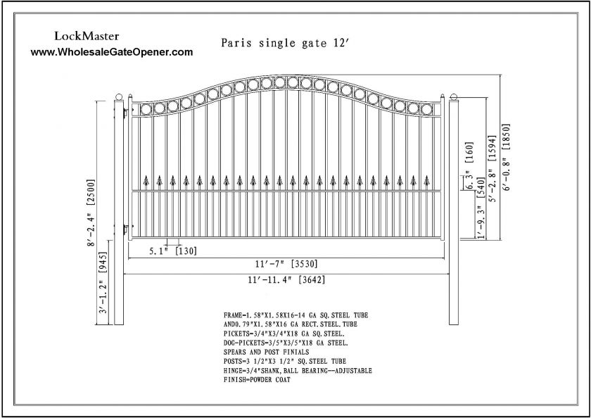 SINGLE IRON GATE DRIVEWAY GATES STEEL GATE PARIS 12  