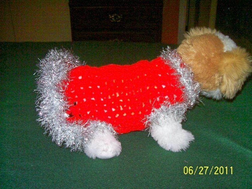 HOT RED Dress with Ruffles & SILVER GLITTER TRIM XS  