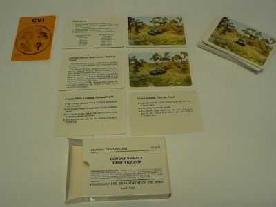 Military Surplus Vehicle ID Training Cards Collectible  