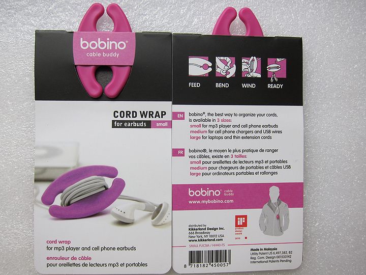 KIKKERLAND BOBINO CABLE BUDDY  IPOD CORD WRAP PINK  