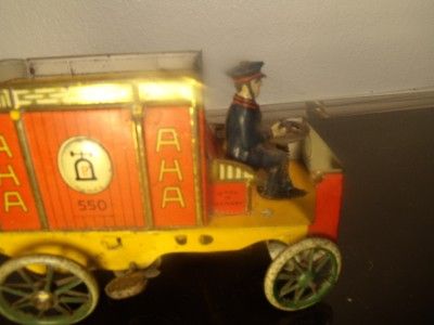 Vintage 1915 Lehmann 550 AHA Bus Tin Toy Made in Germany  