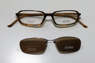 NEW GUESS 1331&CL 50 17 145 INTERCHANGEABLE LENS HAVANA EYEGLASS 