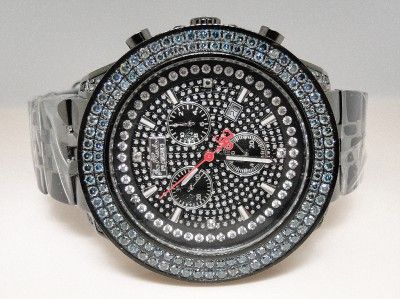   JOE RODEO/JOJO BLACK AND BLUE PLATINUM JRPT 168 DIAMOND WATCH 4.68 CT