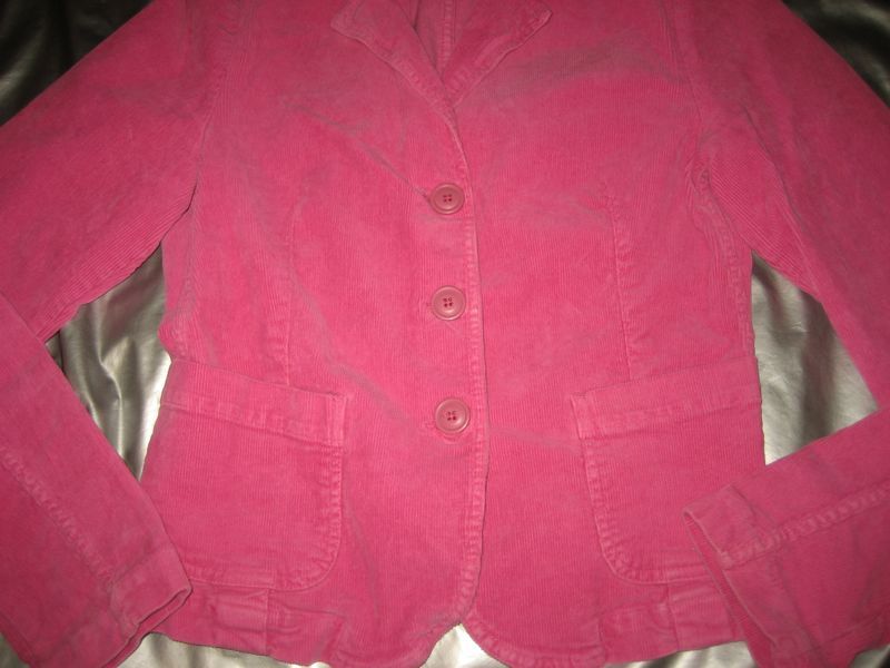 BENETTON PINK CORDUROY JACKET Made in Italy 44 SMALL  