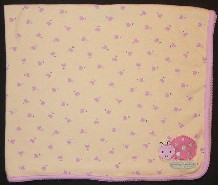 Carters JUST ONE YEAR Yellow LADYBUG Mommys SWEETIE Girls BABY Blanket 