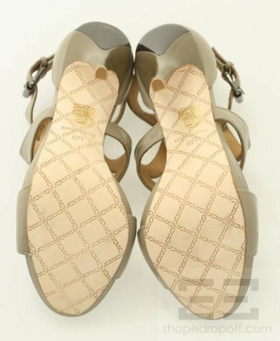 LAMB Taupe Leather Strappy Quiana Heels, Size 8M NEW  