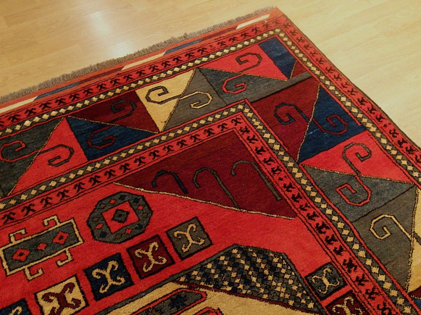 7x10 Beautiful Handmade Vegetable Dye Wool Kazak Rug  