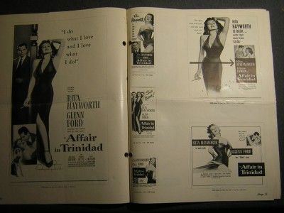 Rita Hayworth Affair In Trinidad Movie Pressbook OS3  