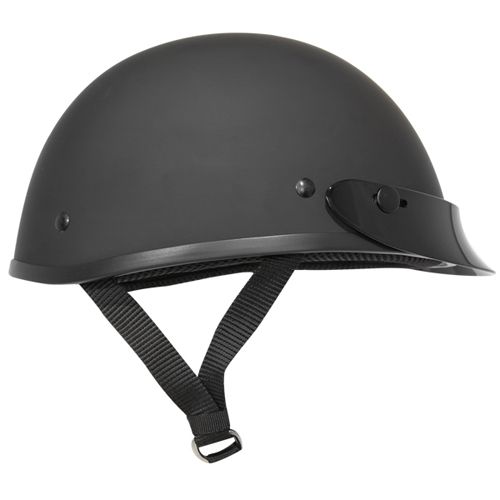 Outlaw Ultra Slim Profile Fiberglass Half Helmet   Matte Black   Large 