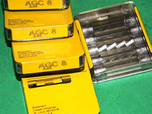 Bussmann AGC8 Miniature Fuses (Box of 5) GGC8 311  