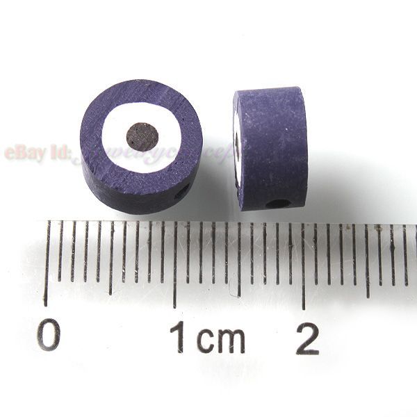   Deep Purple Evil Eye FIMO Polymer Clay Bead Free P&P 10x10x5mm  