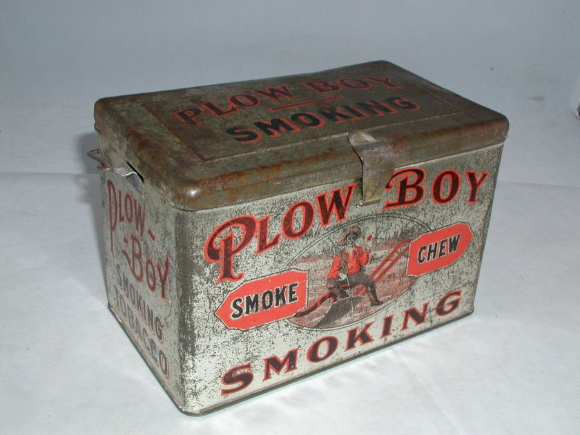 VINTAGE PLOWBOY LUNCH PAIL TOBACCO TIN GRAPHICS 314 N  