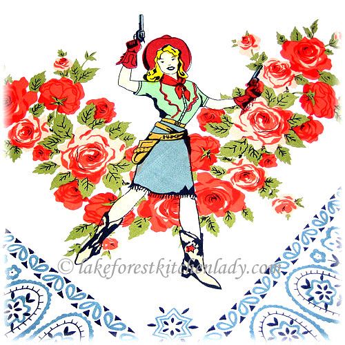   Tablecloth Pretty Cowgirls Western Roping Shooting FREE SHIP  