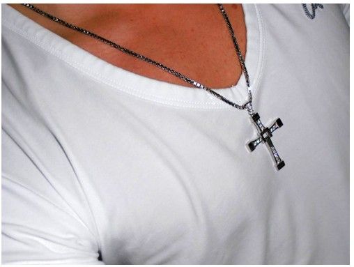   Toretto Vin Diesel 925 Fast and Furious Silver Cross Pendant  