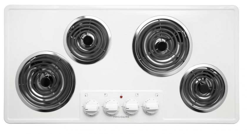   Frigidaire 36 36 Inch White Electric Coil Stovetop Cooktop FFEC3603LW