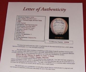 50th Anniv All Star Game Lot NL Team Autographed Baseball JSA Chicago 