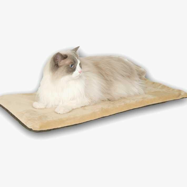 Heated Cat Bed Kitty THERMO Mat Pad INDOOR USE (Mocha OR Sage 