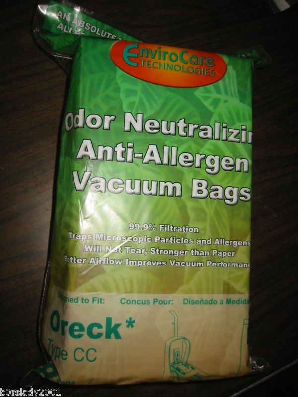 ORECK TYPE CC VACUUM vaccum CLEANER BAGS CHARCOAL  