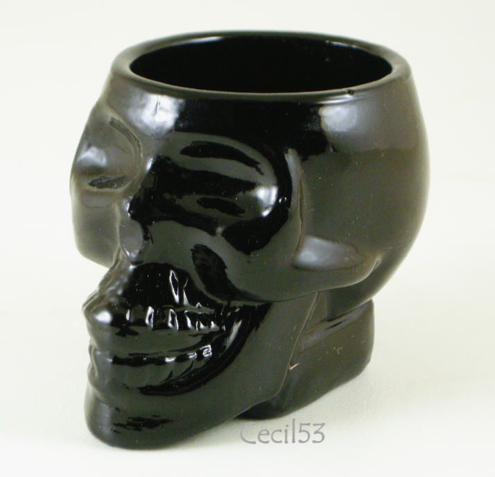 BLACK SKELETON SKULL BAR VODKA SHOT GLASS  