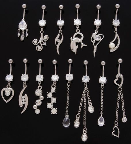 Fancy Dangle Belly Rings WHOLESALE 14g Body Jewelry  