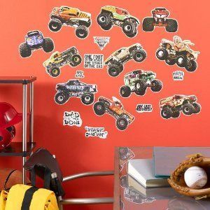   19 BiG Wall Stickers TRUCKS Room Decor Decals Party Decorations NEW