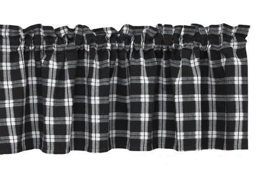 Park Designs WINDOWPANE Black and White Country Plaid Window Valance 