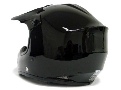 YOUTH GLOSS BLACK DIRT BIKE ATV MOTOCROSS HELMET MX ~S  