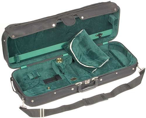 JSI Adjustable 1009 Viola Case with Black Exterior and Green Velour 