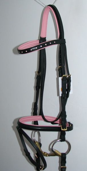   BABY PINK Sparkly Crystal Comfort Bridle WITH ROSE SWAROVSKI ELEMENTS