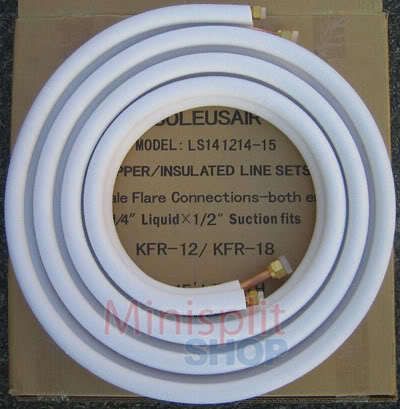 25 Feet Mini Split A/C Line Set For 9000   12000 BTU  