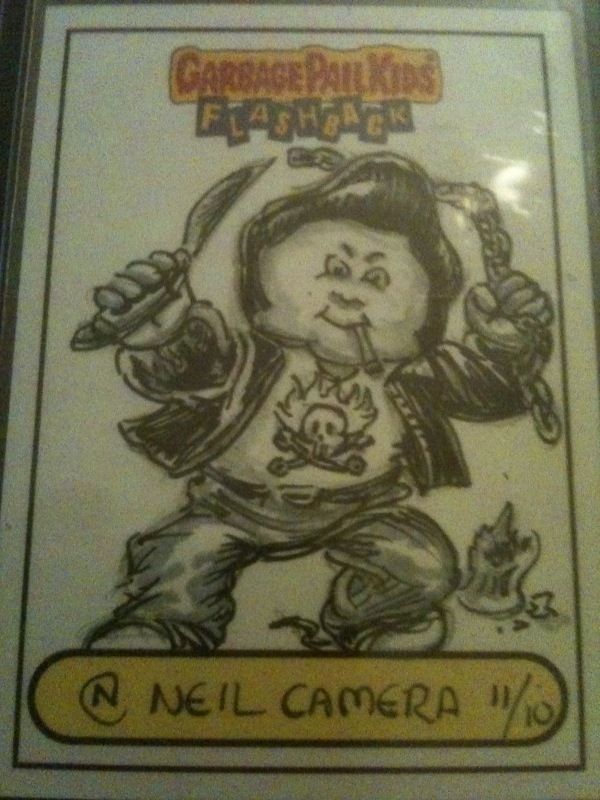 Garbage Pail Kids SKETCH card Neil Camera GPK flashback series 2 