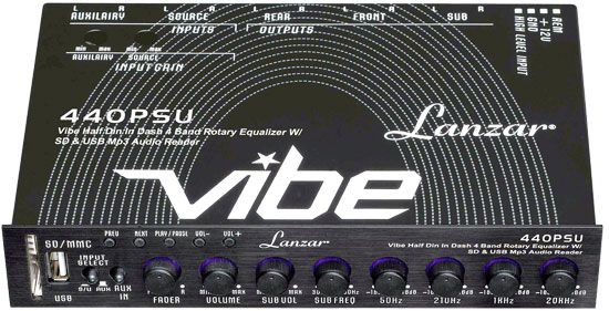 LANZAR VIBE440PSU 1/2 DIN  4 BAND CAR EQUALIZER  