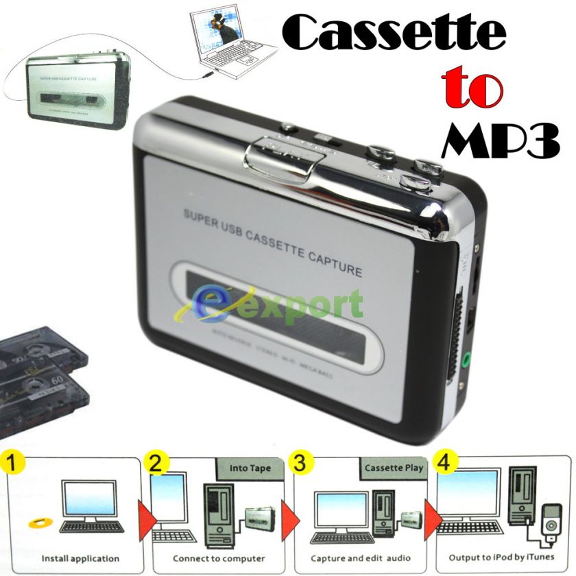 Portable Tape to PC Super USB Cassette to  Converter Capture  