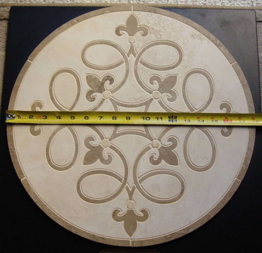 18 TILE MEDALLION   FLUER DE LIS  CERAMIC/PORCELAIN L@@K OF 