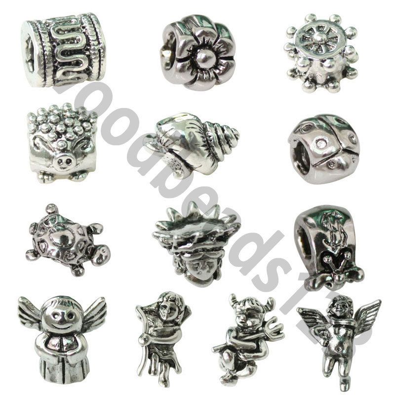   Silver Unique Shape European Beads Charm Fit Bracelets #NA13 1  