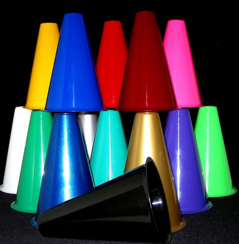 24   8  PLASTIC MEGAPHONES CHEERLEADING TOP QUALITY  