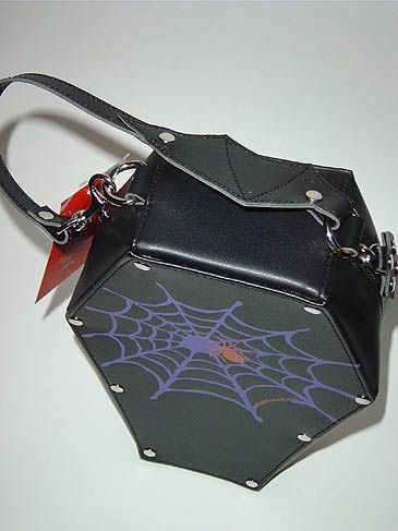 New Gothic Vampire Coffin Spider Web BAG ADDICTED PURSE  