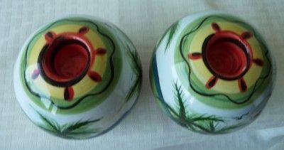 Ball Candle Holders Ceramic Tropical Beach Scenery  