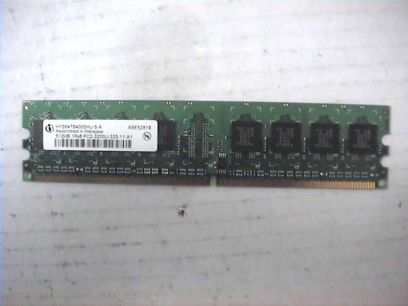   512MB PC2 3200U 1RX8 HYS64T64000HU 5 A DESKTOP PC MEMORY RAM  