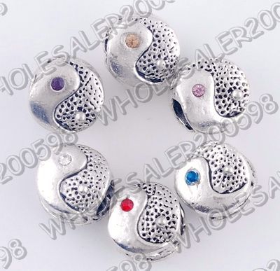   200 PCS Silver Alloy&Rhinestone Space Mixed Beads #10D3 301 456