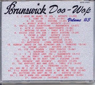 Brunswick Doo Wop CD   Vol. 3 NEW / SEALED 27 Tracks  