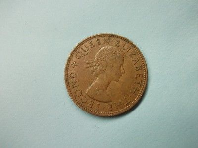 1961 ELIZABETH II NEW ZEALAND ONE PENNY COIN  