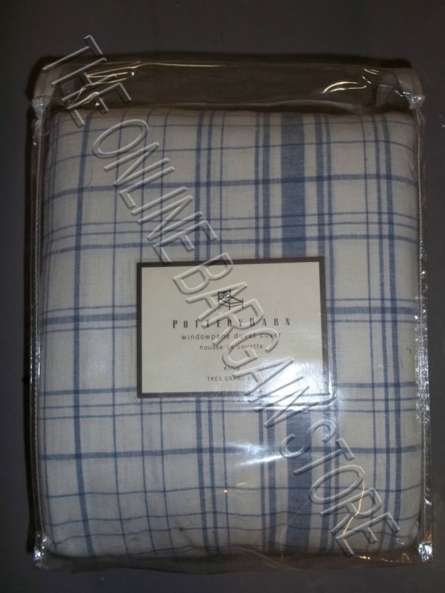   Windowpane Stripe Plaid Bed Bedroom Duvet Cover KING w/ 1 Euro Sham