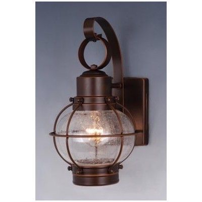 NEW 1 Light Nautical Outdoor Wall Lamp Lighting Fixture, Burnished 