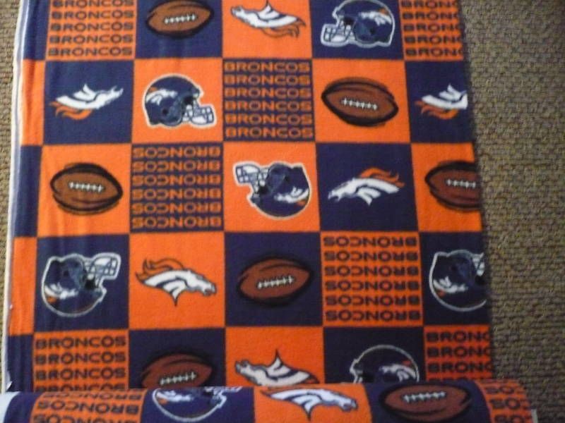 DENVER BRONCOS BLOCK NFL FOOTBALL FLEECE FABRIC  