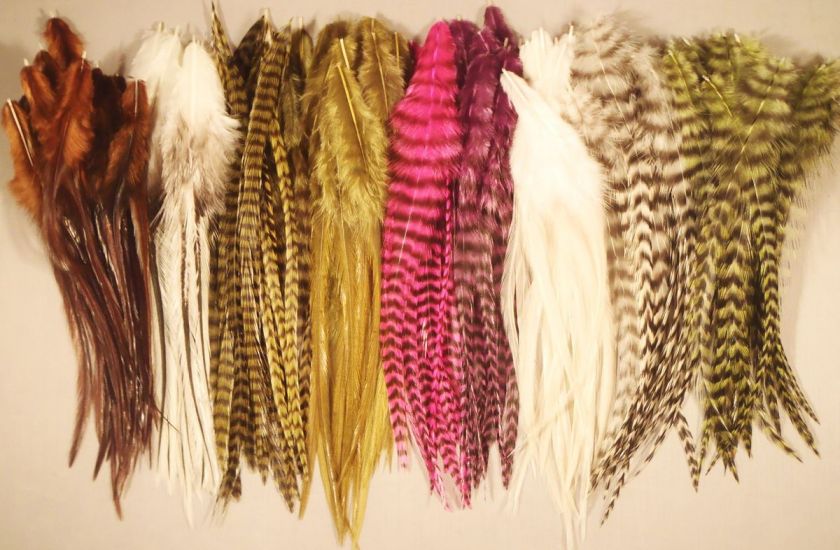 Whiting Rooster Feathers★90 Feathers★Assorted Mix ★★GRIZZLY 